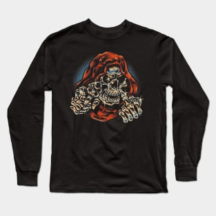 HOODED SKULL Long Sleeve T-Shirt